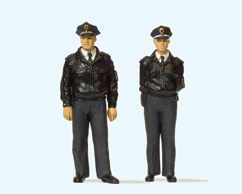 Preiser 44909 Polizisten stehend. Blaue Uniform, BRD.