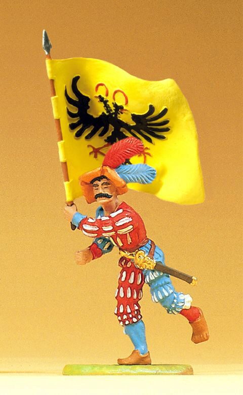 Preiser 52306 Landsknecht stürmend. mit Fah