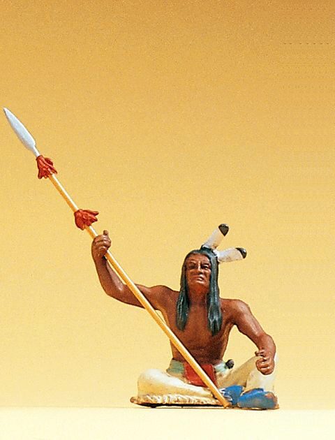 Preiser 54618 Indianer sitzend. mit Speer