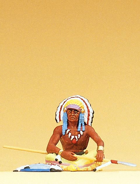 Preiser 54621 Häuptling sitzend. mit Speer