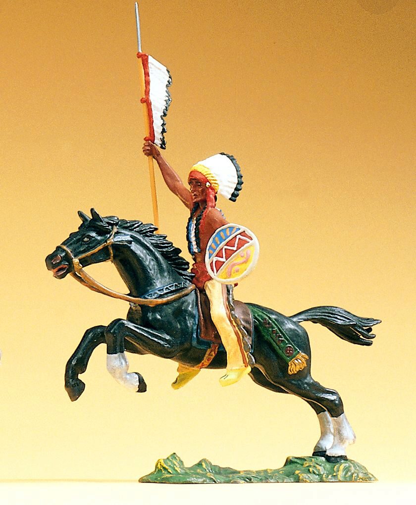 Preiser 54659 Häuptling reitend. mit Skalps