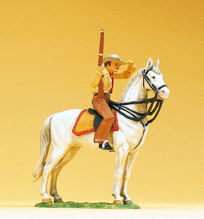 Preiser 54820 Cowboy zu Pferd. mit Gewehr
