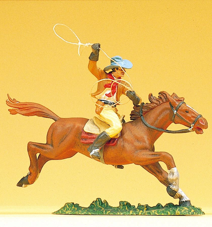 Preiser 54822 Cowboy reitend. Lasso werfend