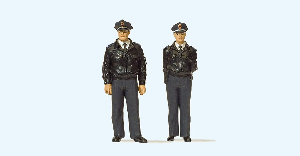 Preiser 65364 Polizisten stehend, blaue Uniform