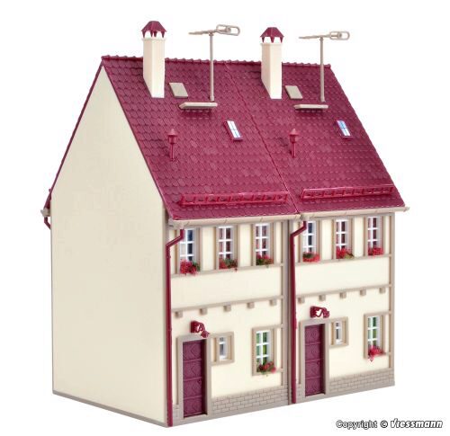 Vollmer 43843 H0 Reihen-Doppelhaus, beige
