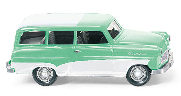 Wiking 085006 Opel Caravan 1956 - mintgrün mit weißem Dach