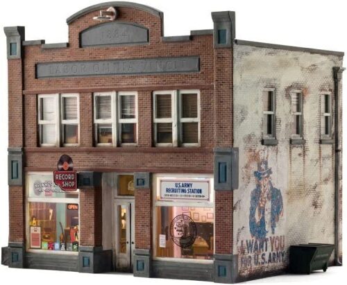 Woodland BR5067 HO Recruiting Office and Record Store
