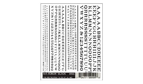 Woodland DT505 Buchstaben & Zahlen, schwarz