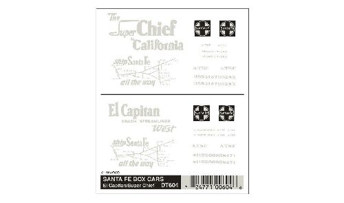 Woodland DT604 Santa Fe Personen/Güterwagenbeschriftung H0