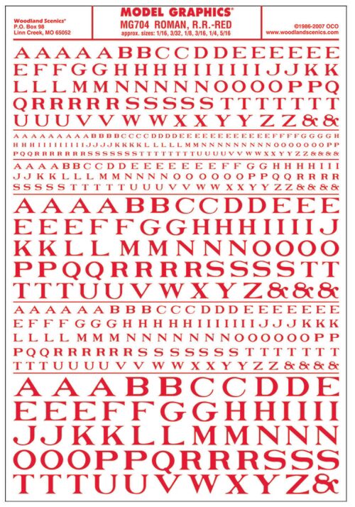 Woodland MG704 Buchstaben-rot