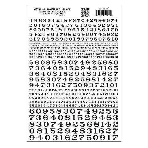 Woodland MG707 Zahlen, schwarz