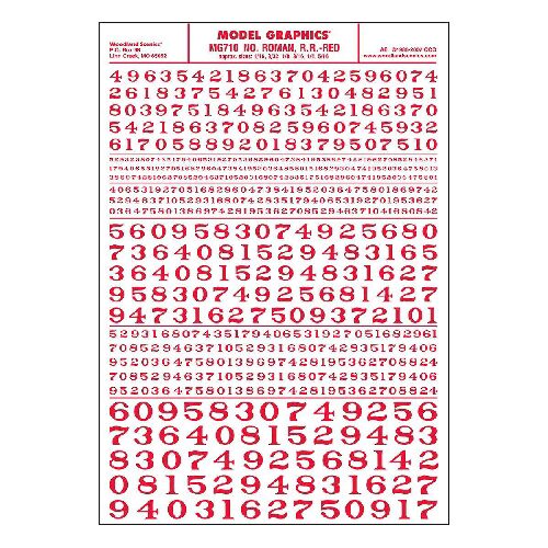 Woodland MG710 Zahlen,  rot