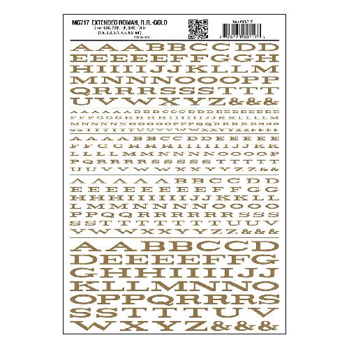Woodland MG717 Buchstaben, ausgedehnt,  gold