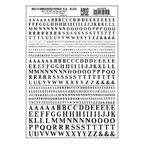 Woodland MG718 Buchstaben, eng, schwarz