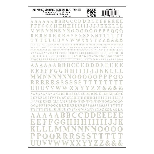 Woodland MG719 Buchstaben, eng, weiss