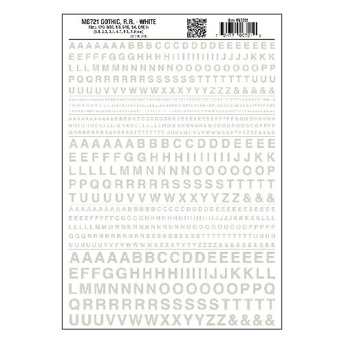 Woodland MG721 gotische Buchstaben, weiss