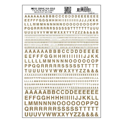 Woodland MG722 gotische Buchstaben, gold