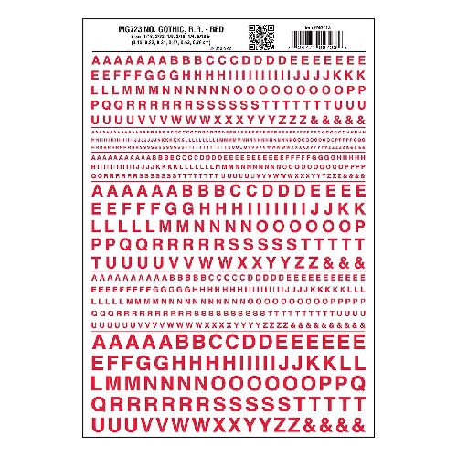 Woodland MG723 gotische Buchstaben, rot