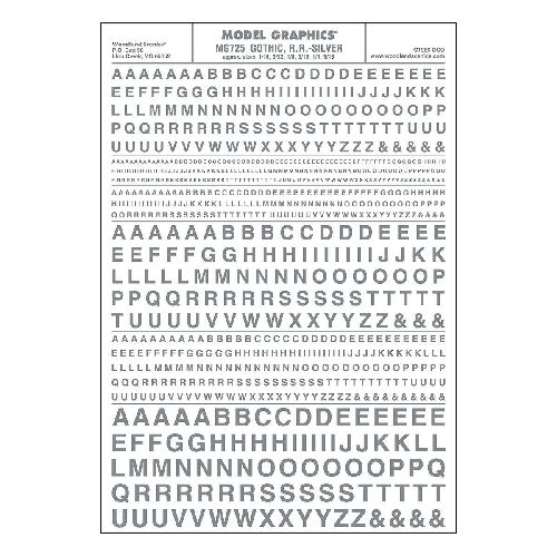 Woodland MG725 gotische Buchstaben, silber