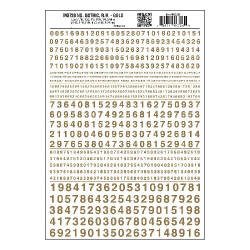 Woodland MG728 gotische Zahlen, gold