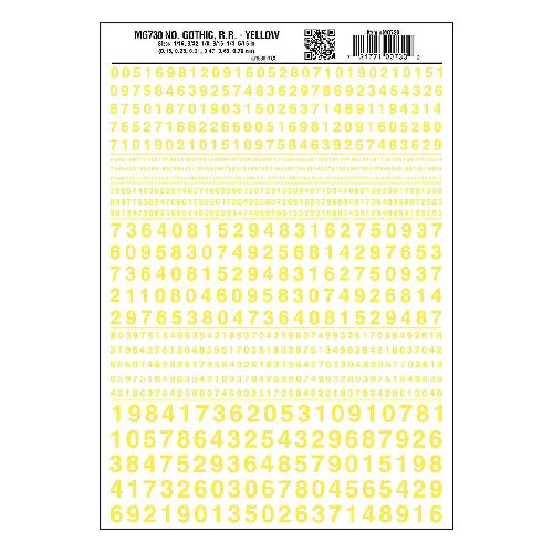 Woodland MG730 Zahlen, gelb