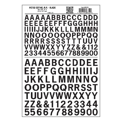 Woodland MG732 Buchstaben & Zahlen, schwarz