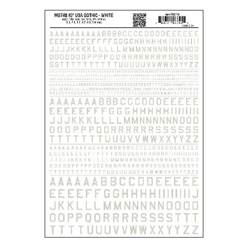 Woodland MG740 Buchstaben, amerikanischer Typ, weiss