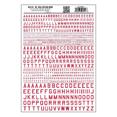 Woodland MG741 Buchstaben, amerikanischer Typ, rot