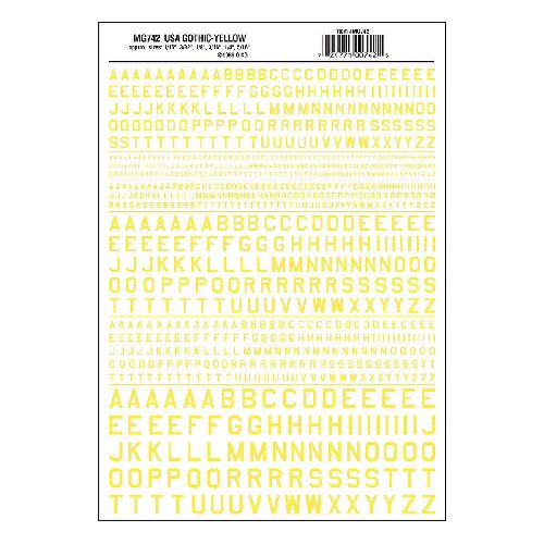 Woodland MG742 Buchstaben, amerikanischer Typ,  gelb