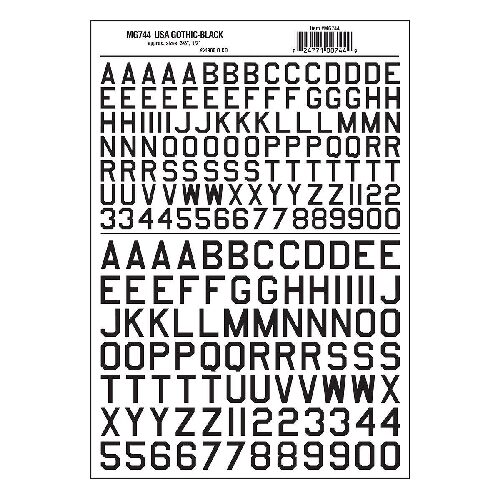 Woodland MG744 Buchstaben & Zahlen  amerikanischer schwarz