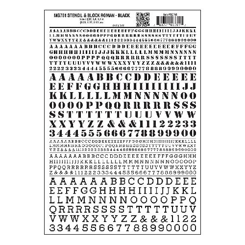 Woodland MG751 Buchstaben, Schablonen & Blockschrift,schwarz