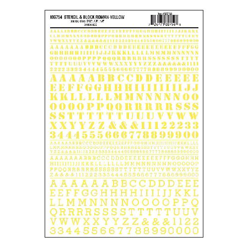 Woodland MG754 Buchstaben, Schablonen & Blockschrift, gelb