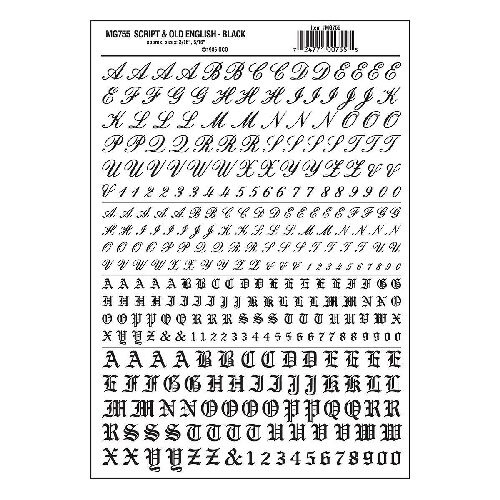 Woodland MG755 Buchstaben & Zahlen, Altengl. + Schreibschr.,
