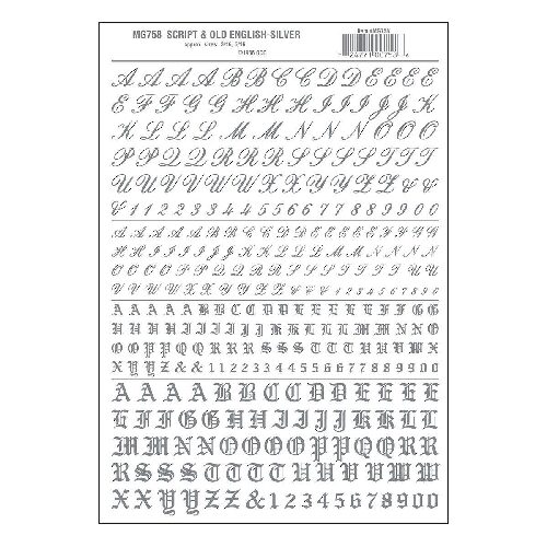 Woodland MG758 Buchstaben & Zahlen, Altengl. + Schreibschr., s.