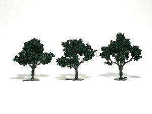 Woodland TR1508 3 Laubbäume dunkelgrün  7 - 10 cm