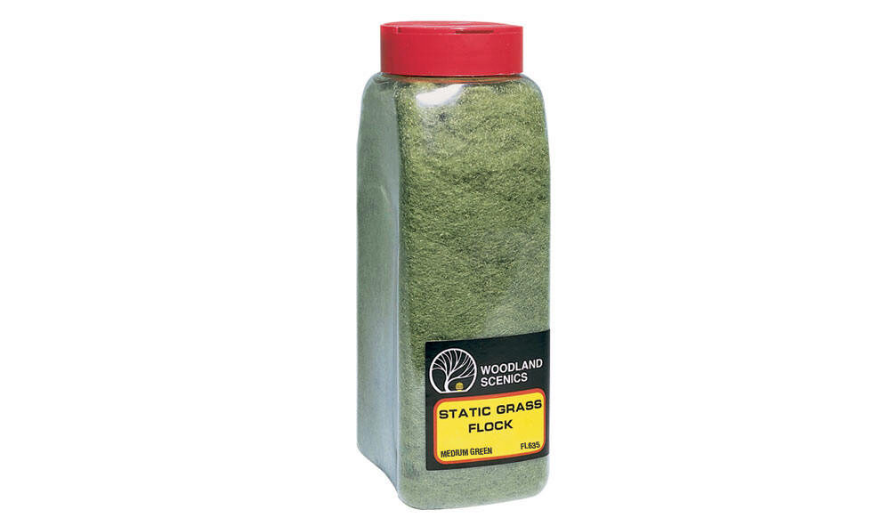 Woodland FL635 Fasern Mittelgrün, im Shaker 1-3mm